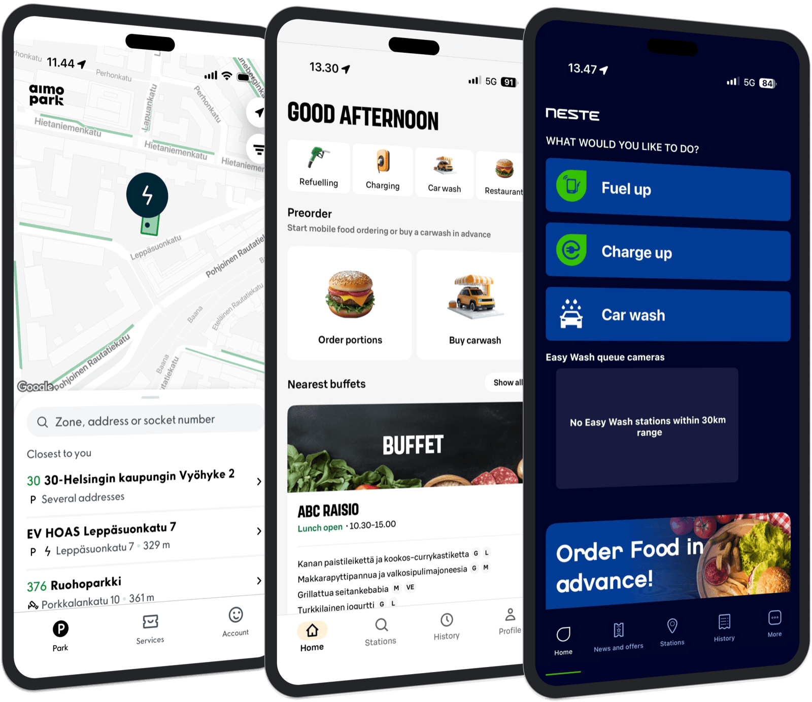 EV charging embedded natively in a branded customer app, alongside fuel, car wash and food ordering